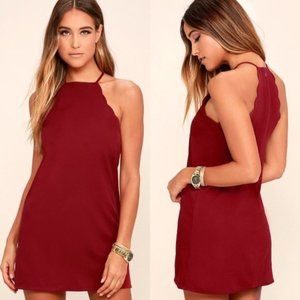 Lulu's Endlessly Endearing Wine Red Mini Dress XS